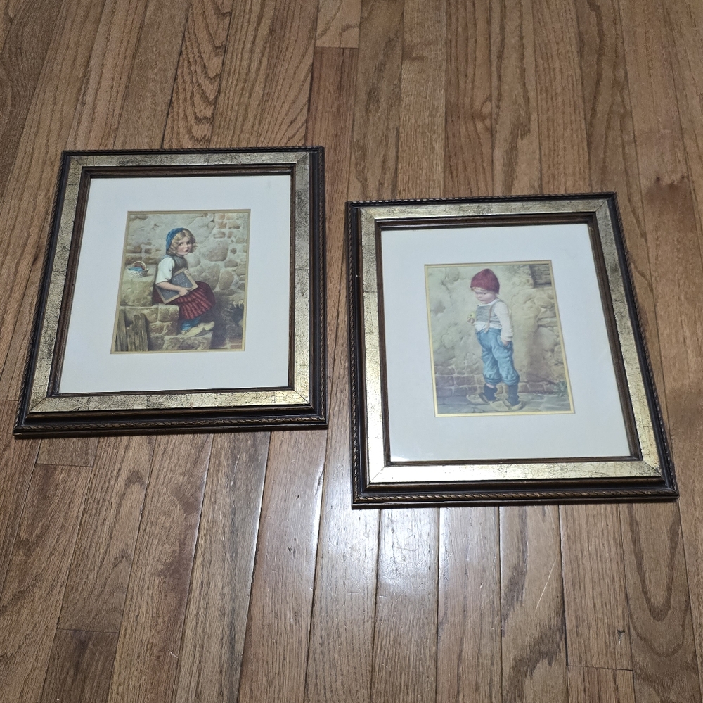 Pair of vintage hansel and gretel prints